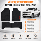 Toyota Hilux Vigo 2014–2021 Premium Latex Rubber PVC Floor Mats