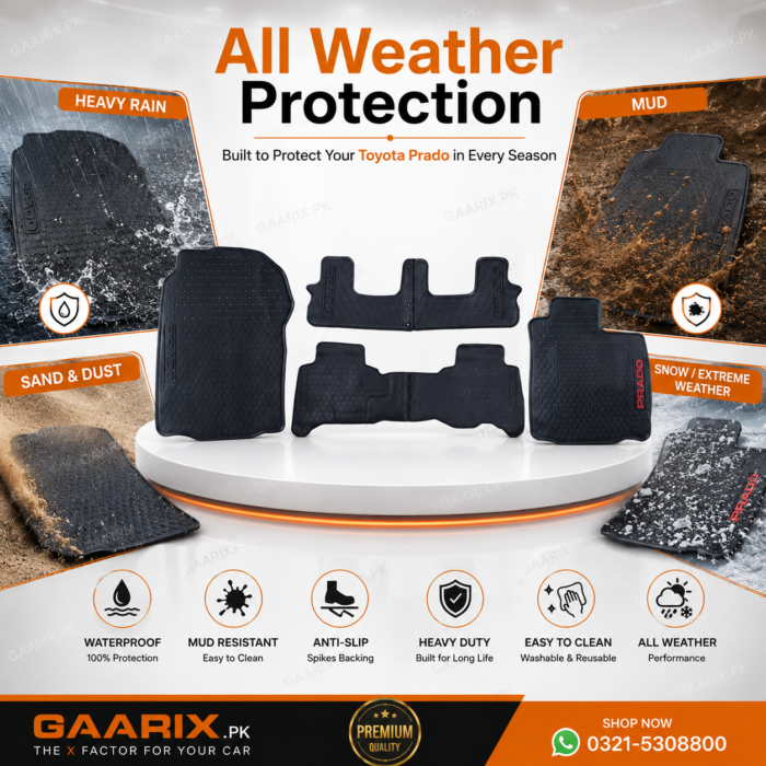 toyota-prado-fj120-2009-2021-latex-rubber-pvc-floor-mats-all-weather-protection Toyota Prado FJ120 2009–2021 OEM Custom Fit 4-Piece Latex Rubber PVC Waterproof Floor Mats