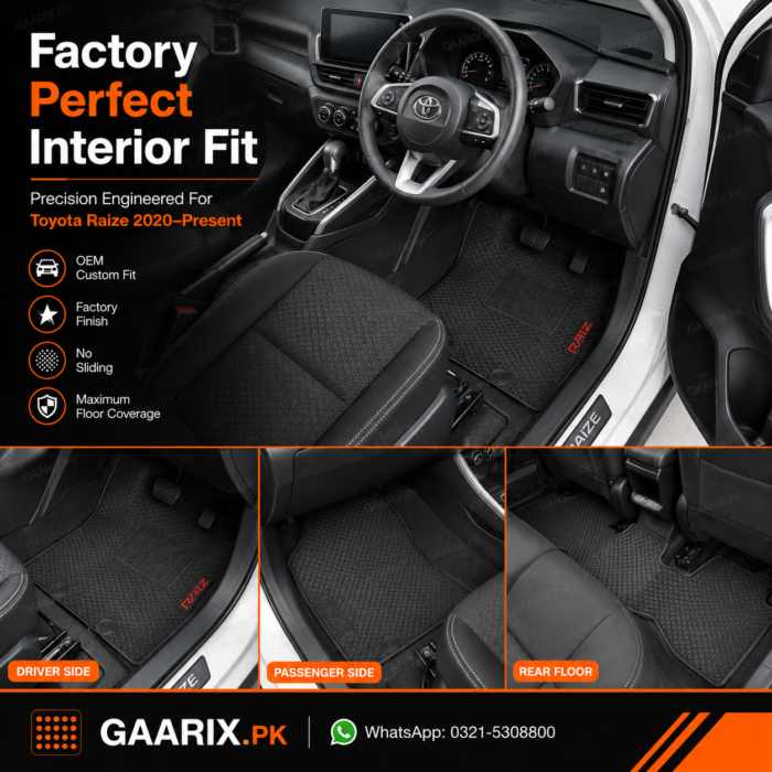 toyota-raize-2020-present-latex-rubber-pvc-floor-mats-oem-fit Toyota Raize 2020–Present Custom Fit Latex Rubber PVC Floor Mats Waterproof Heavy Duty Black 3-Piece Set
