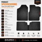 Toyota Yaris 2020–Present Latex Rubber PVC Floor Mats – OEM Custom Fit Waterproof Heavy Duty with Anti-Slip PVC Spikes Backing