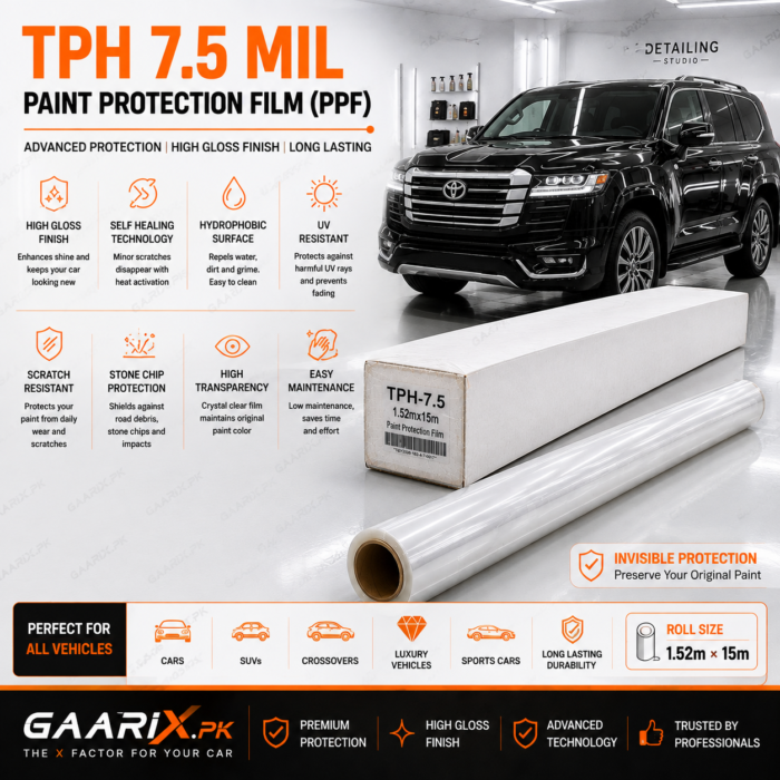 tph-7-5-mil-paint-protection-film-ppf-features TPH 7.5 Mil Paint Protection Film (PPF) – Water Repellent Hydrophobic Protection | GAARIX.PK