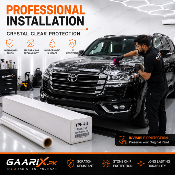 tph-7-5-mil-paint-protection-film-ppf-installation TPH 7.5 Mil Paint Protection Film (PPF) – Water Repellent Hydrophobic Protection | GAARIX.PK