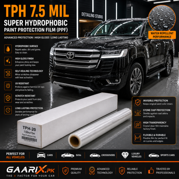 tph-7-5-mil-paint-protection-film-ppf-specifications TPH 7.5 Mil Paint Protection Film (PPF) – Water Repellent Hydrophobic Protection | GAARIX.PK