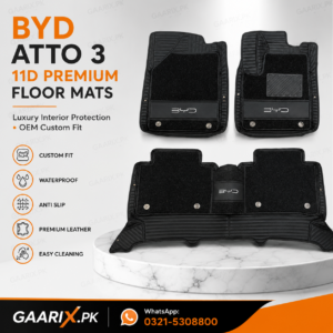 BYD Atto 3 Premium 11D Custom Fit Floor Mats (2022–Present) – Waterproof Luxury Leather Car Floor Mats