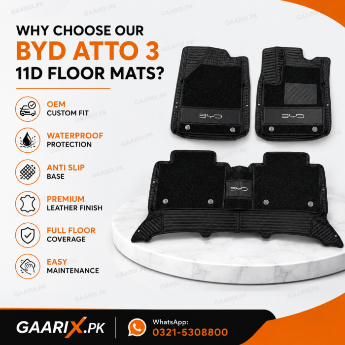BYD Atto 3 11D Floor Mats Installed Inside Vehicle – OEM Custom Fit