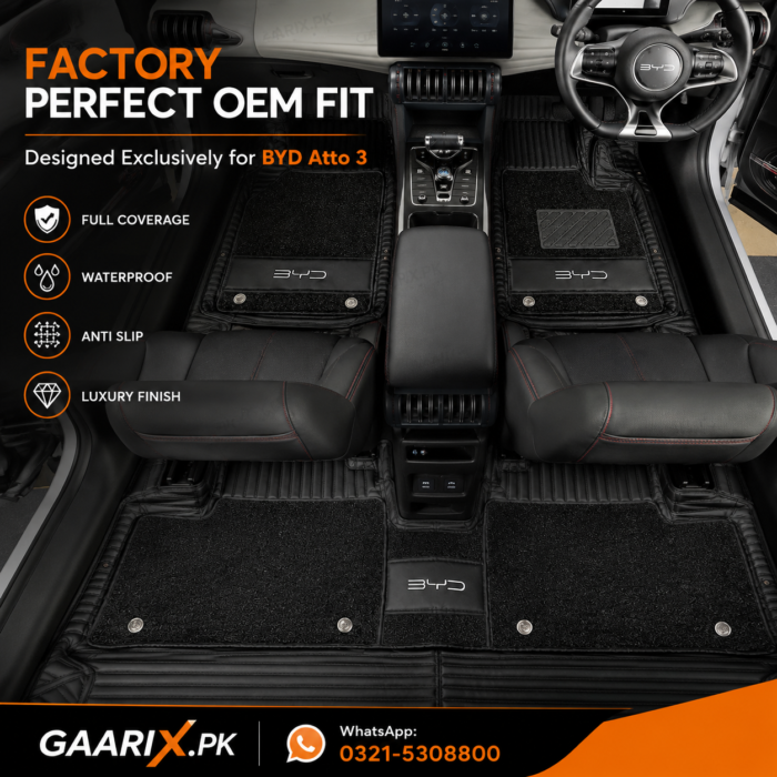 BYD Atto 3 11D Floor Mats Installed Inside Vehicle – OEM Custom Fit
