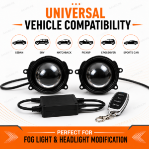 Universal Devil Eye LED Projector Fog Lights with Wireless Remote 3.0 Inch Waterproof Universal Car Lighting Kit