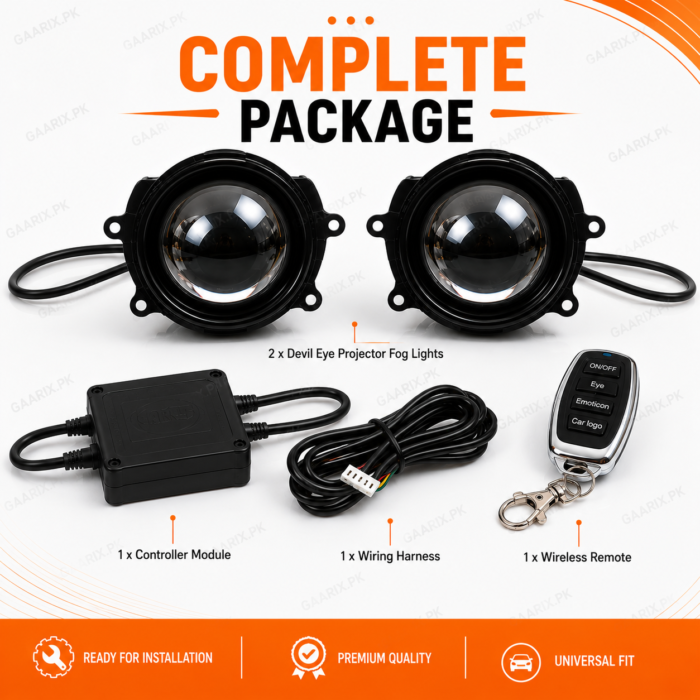 Universal Devil Eye LED Projector Fog Lights with Wireless Remote 3.0 Inch Waterproof Universal Car Lighting Kit