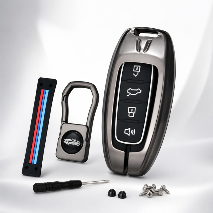 GWM Haval Old Model Premium Metal Key Cover in Metallic Grey with OEM Fit and Zinc Alloy Construction
