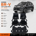 Honda BR-V 2017–Present Premium 11D Custom Fit Waterproof Leather Floor Mats