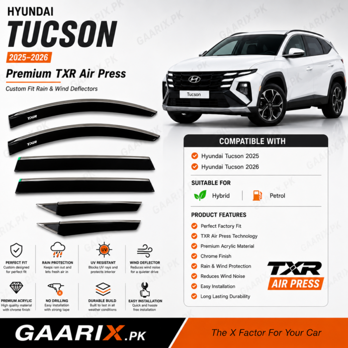 Hyundai Tucson 2025–2026 TXR Air Press Premium Door Visors Hyundai Tucson 2025–2026 TXR Air Press Premium Door Visors
