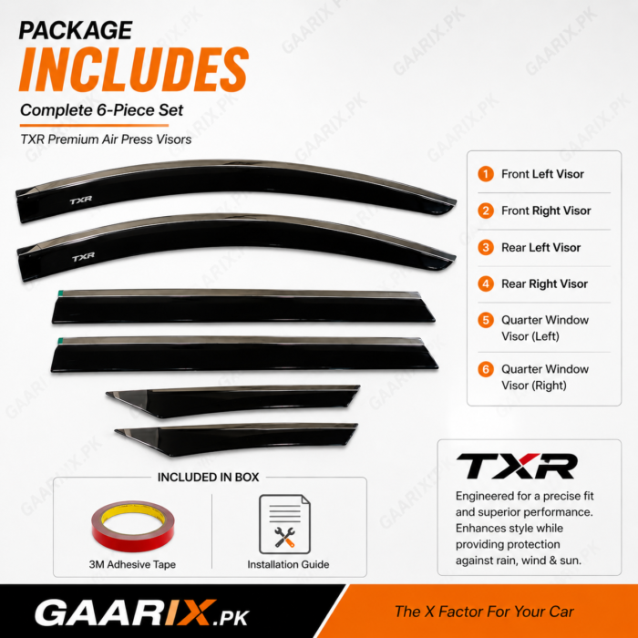 Hyundai Tucson 2025–2026 TXR Air Press Premium Door Visors Package Include Hyundai Tucson 2025–2026 TXR Air Press Premium Door Visors