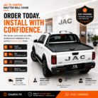 JAC T9 Hunter Shutter Roll Cover with Professional Installation and Nationwide Delivery – Heavy Duty Aluminum Cargo Bed Cover | GAARIX.PK