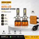 Mega Shine Philips H4 Auto LED Headlight System 2500W 6000K Plug & Play LED Headlight Bulbs