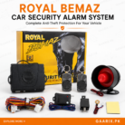 Royal Bemaz Universal 12V Car Security Alarm System with Dual Remote Controls, Shock Sensor, High Power Siren and Complete Installation Kit