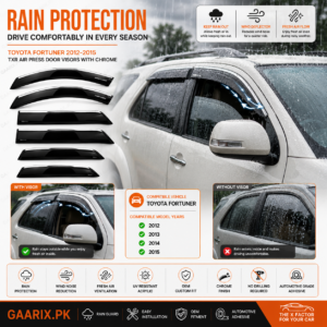 Toyota Fortuner 2012–2015 TXR Air Press Door Visors with Chrome