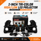 Carway 2-Inch Tri-Color High Low LED Projector Fog Lamp Kit Toyota Yaris 2026
