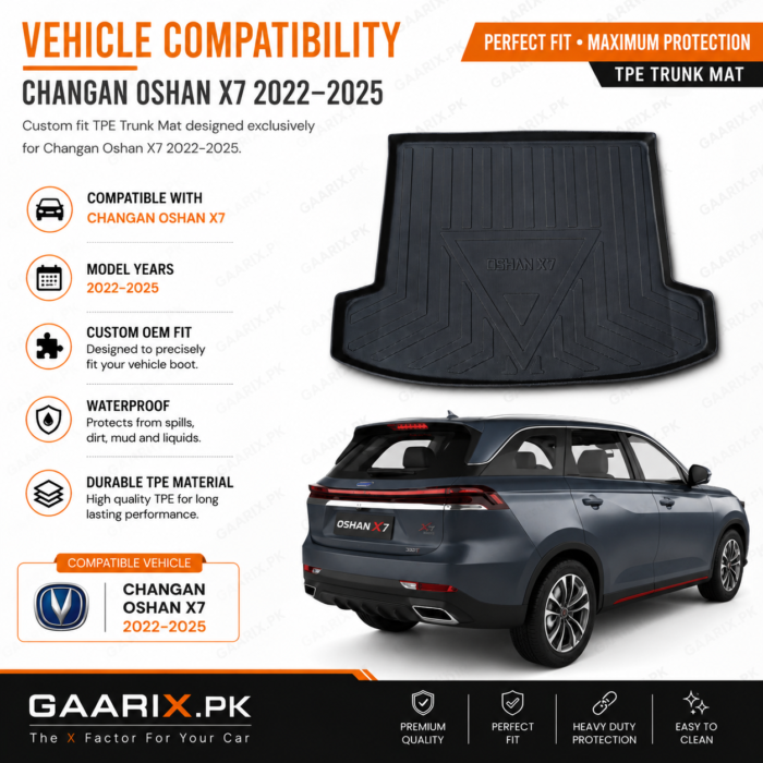 Changan Oshan X7 2022–2025 Custom Fit TPE Waterproof Trunk Mat