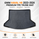 Premium custom fit waterproof TPE trunk mat for GWM Haval H6 2022–2024 boot cargo area.