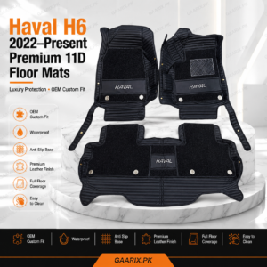 Haval H6 2022–Present Premium 11D Custom Fit Waterproof Luxury Leather Floor Mats with Full Floor Coverage