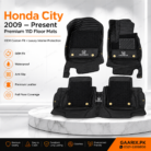 Honda City 2009–Present Premium 11D Custom Fit Waterproof Luxury Car Floor Mats Black OEM Interior Protection