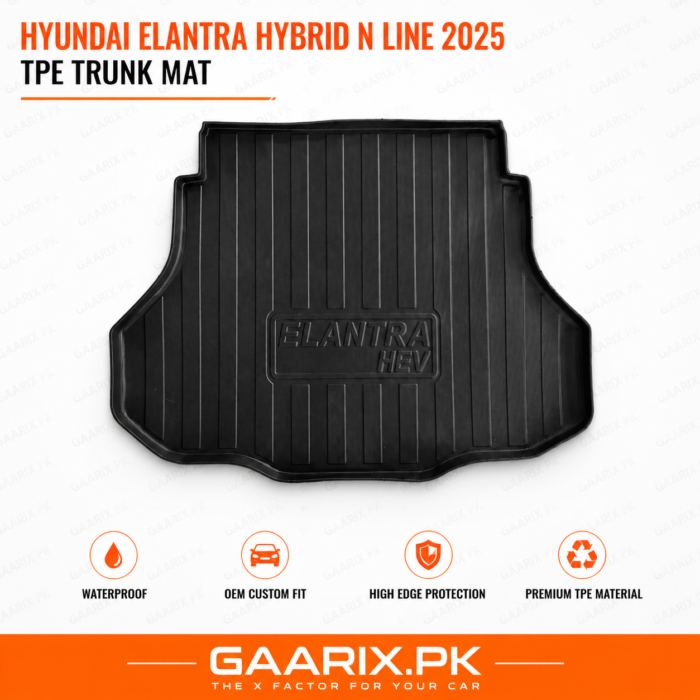 hyundai-elantra-hybrid-n-line-2025-tpe-trunk-mat-hero Hyundai Elantra Hybrid N Line 2025 TPE Trunk Mat Custom Fit Waterproof Diggi Tray Boot Liner