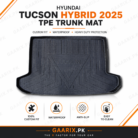 Hyundai Tucson Hybrid 2025 premium TPE trunk mat with custom OEM fit, waterproof boot liner and raised edge protection.