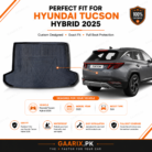 Hyundai Tucson Hybrid 2025 premium TPE trunk mat with custom OEM fit, waterproof boot liner and raised edge protection.