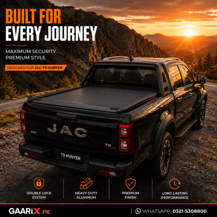 JAC T9 Hunter premium double lock aluminum roller shutter cargo bed cover