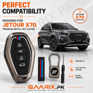 Jetour X70 Premium Metal Key Cover | Zinc Alloy Smart Key Case