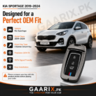 Kia Sportage 2019–2024 Premium Metal Key Cover – Perfect OEM Fit | GAARIX.PK