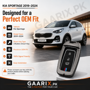 Kia Sportage 2019–2024 Premium Metal Key Cover – Perfect OEM Fit | GAARIX.PK