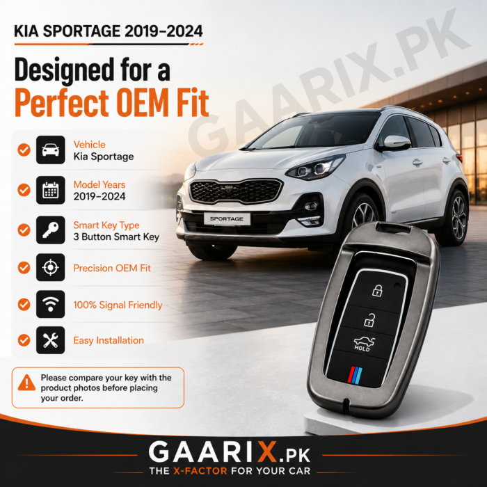kia-sportage-2019-2024-metal-key-cover-specifications Kia Sportage 2019–2024 Premium Metal Key Cover – Perfect OEM Fit | GAARIX.PK