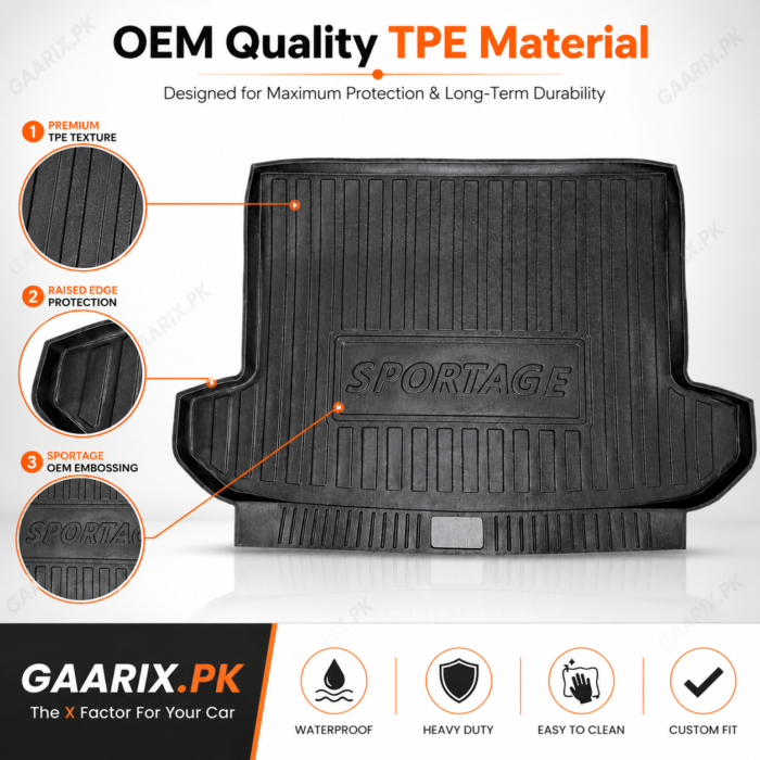 Kia Sportage 2019–2024 TPE Trunk Mat – Custom Fit Waterproof Boot Liner