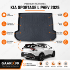 Premium custom-fit TPE trunk mat for Kia Sportage L PHEV 2025 with waterproof raised-edge boot liner protection.