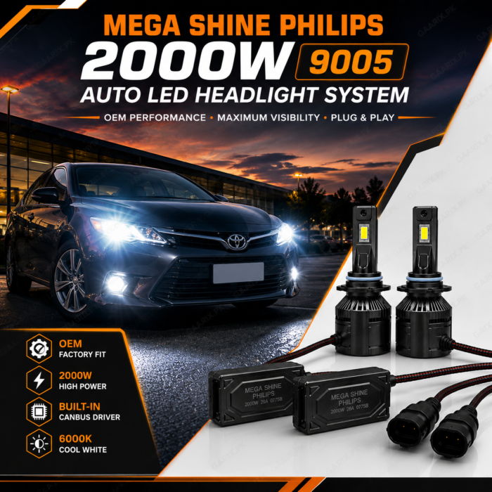 mega-shine-philips-2000w-9005-auto-led-headlight-system-visibility Mega Shine Philips 2000W 9005 Auto LED Headlight System with Built-in CANBUS Driver