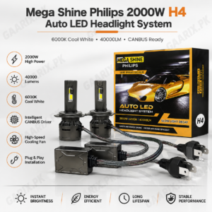Mega Shine Philips 2000W H4 LED Headlight System 6000K Cool White 40000LM CANBUS Ready
