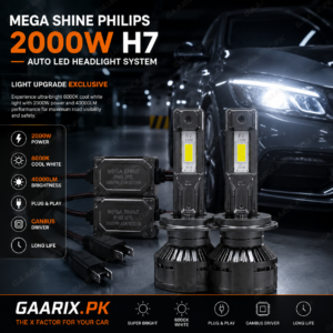 Mega Shine Philips 2000W H7 Auto LED Headlight System – 6000K Cool White CANBUS LED Bulbs