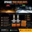 Mega Shine Philips 2500W H4 Auto LED Headlight System – 6000K Plug & Play LED Bulbs