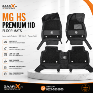 MG HS Premium 11D Custom Fit Waterproof Luxury Leather Floor Mats with OEM Fit and Full Interior Protection