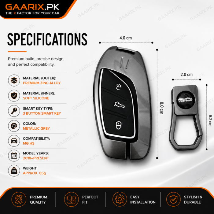 mg-hs-premium-metal-key-specifications MG HS Premium Metal Key Cover