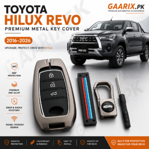 Toyota Hilux Revo 2016–2026 Premium Metal Key Cover | Zinc Alloy Smart Key Case
