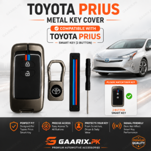 Toyota Prius Premium Metal Key Cover | Zinc Alloy Smart Key Case