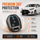 Toyota Yaris 2020–2026 1.3 premium metal key cover with accessories