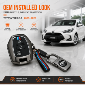 Toyota Yaris 2020–2026 1.3 premium metal key cover with accessories