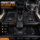 Toyota Yaris Japanese Hatchback Premium 11D Waterproof Custom Fit Luxury Leather Floor Mats Black OEM Style