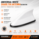 Universal White Car Shark Fin Antenna Decoration – Premium Gloss White Universal Roof Antenna Cover