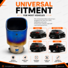 Universal Burnt Blue Exhaust Tip – Premium Stainless Steel Clamp-On Muffler Tip | Square Design