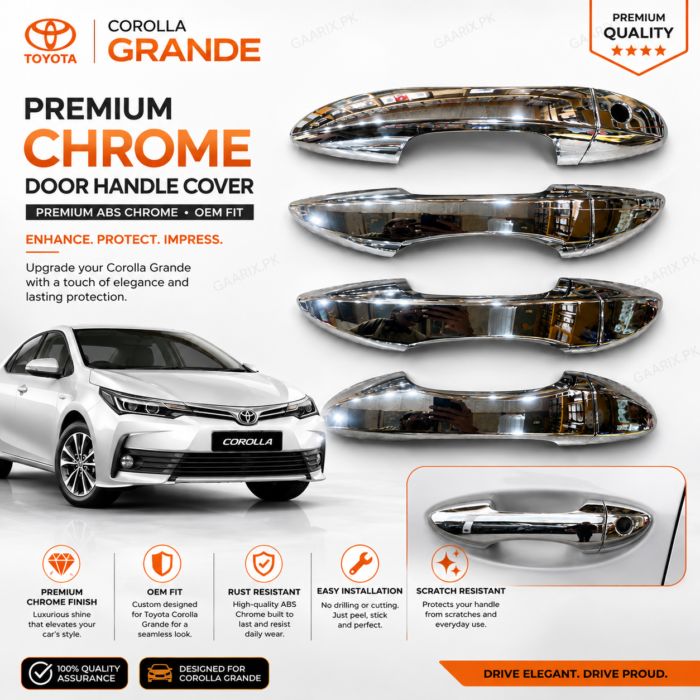 Toyota Corolla Grande Premium ABS Chrome Door Handle Cover Toyota Corolla Grande Premium ABS Chrome Door Handle Cover OEM Fit