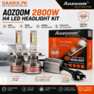 AOZOOM 2800W H4 LED Headlight Kit – Smart CANBUS 6000K